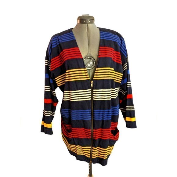 ‎Vintage Adrienne Vittadini striped sweater jacket - Picture 1 of 4